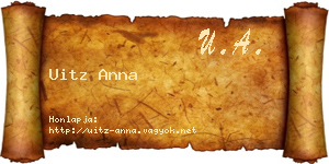 Uitz Anna névjegykártya